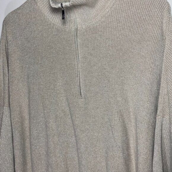 Tommy Bahama Shimmer Bonita Zip Poncho in Camel Heather - Picture 3 of 6